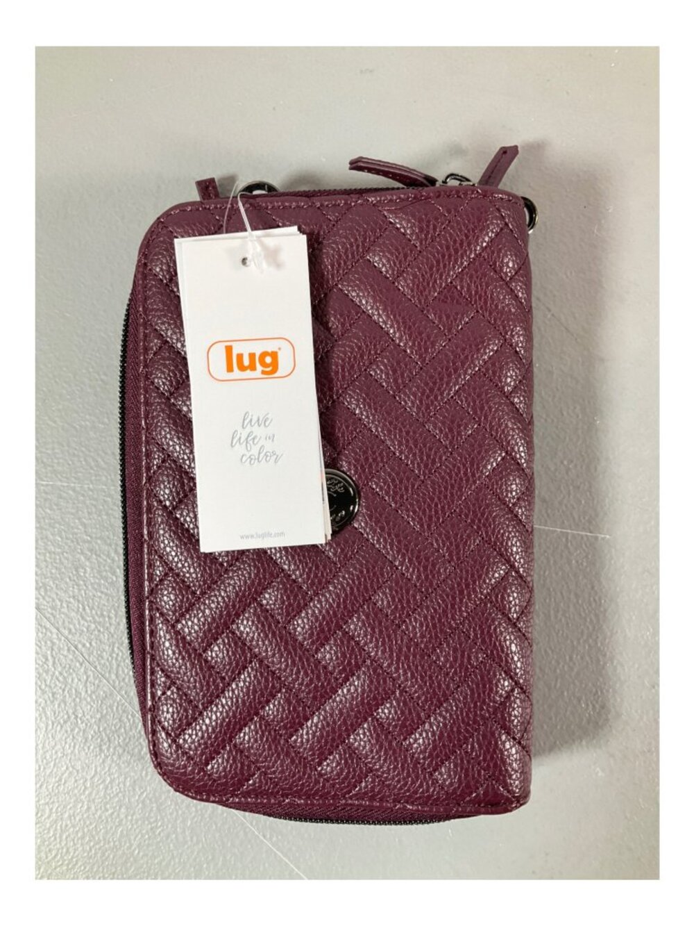 Lug Quickstep VL Crossbody Bag - Vegan Leather, Wine/BohoFloral, Quilted Design
